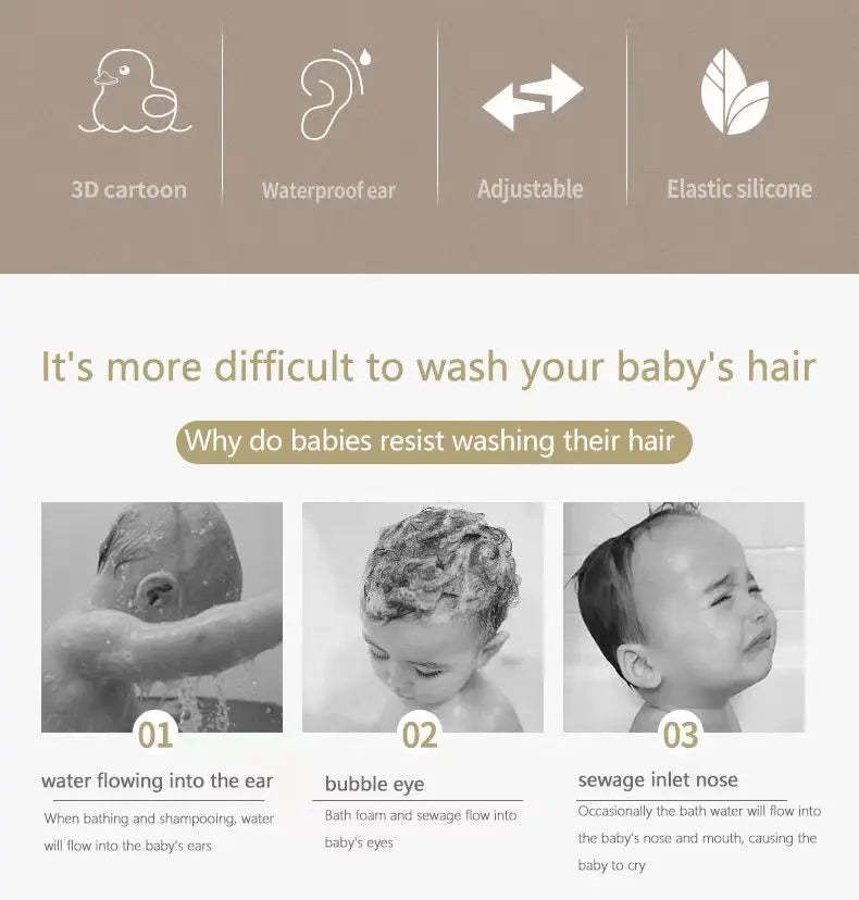 Boné Protetor para Lavagem de Cabelo Infantil