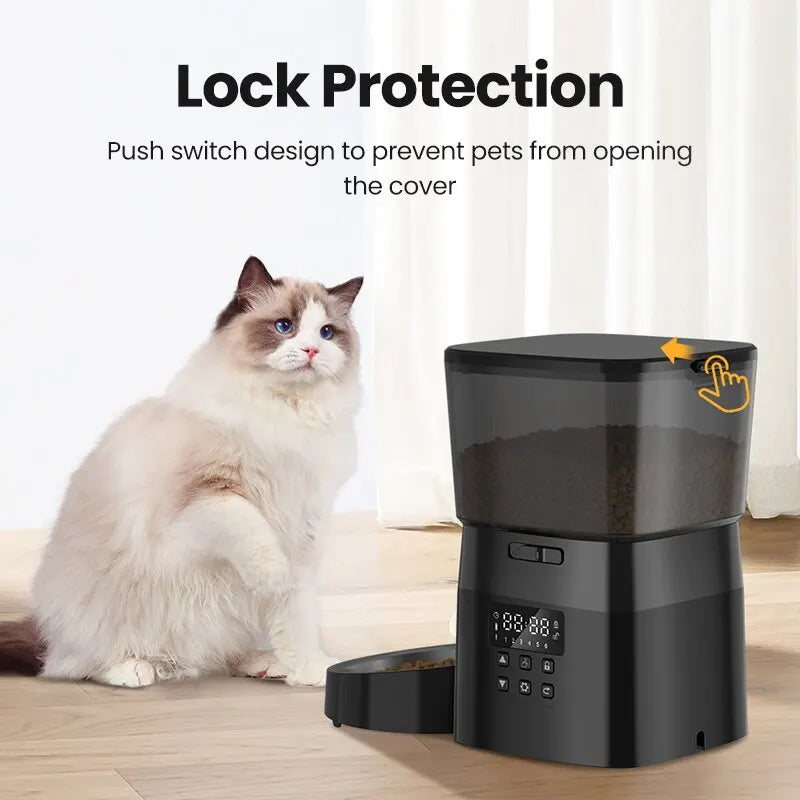 Dispensador automático de ração para gatos e cães, com controle inteligente ROJECO