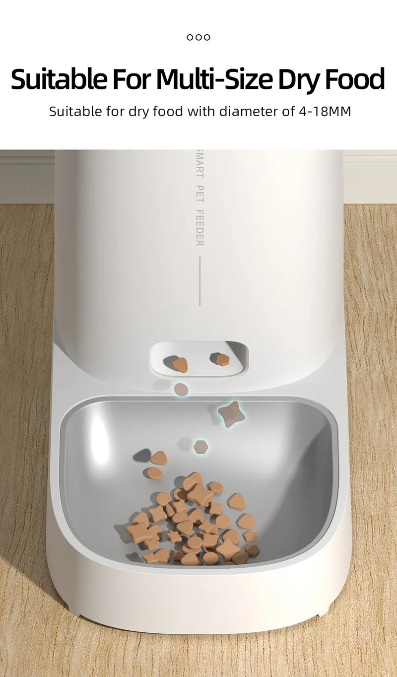 Alimentador inteligente para gatos e cães, com Wi-Fi e controle remoto ROJECO