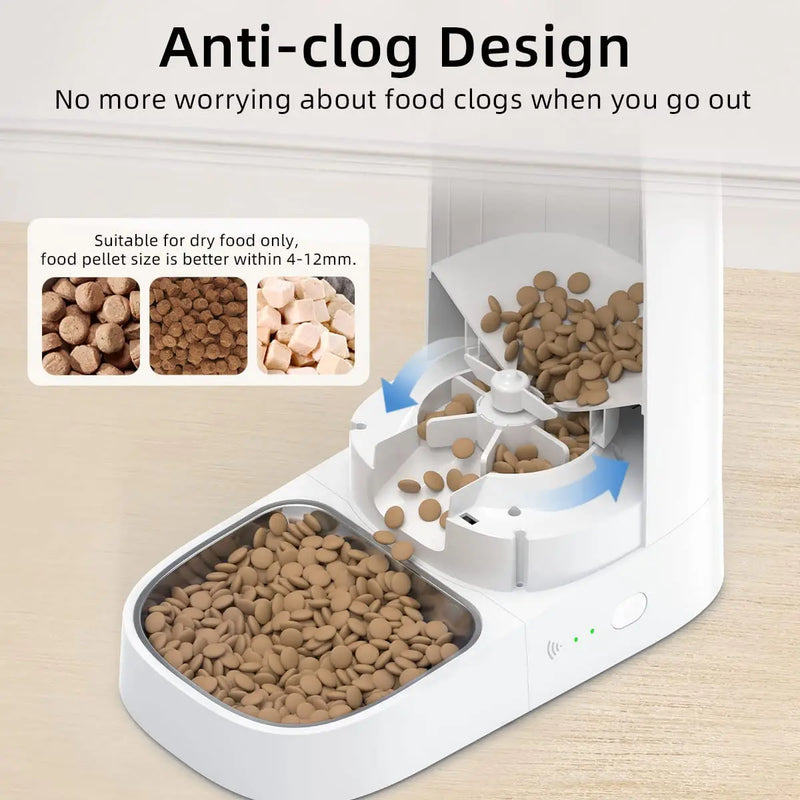 Alimentador inteligente para gatos e cães, com Wi-Fi e controle remoto ROJECO