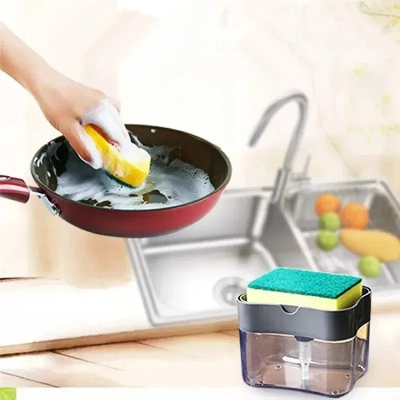 Dispenser de Sabão Líquido com Suporte Para Esponja DuoClean