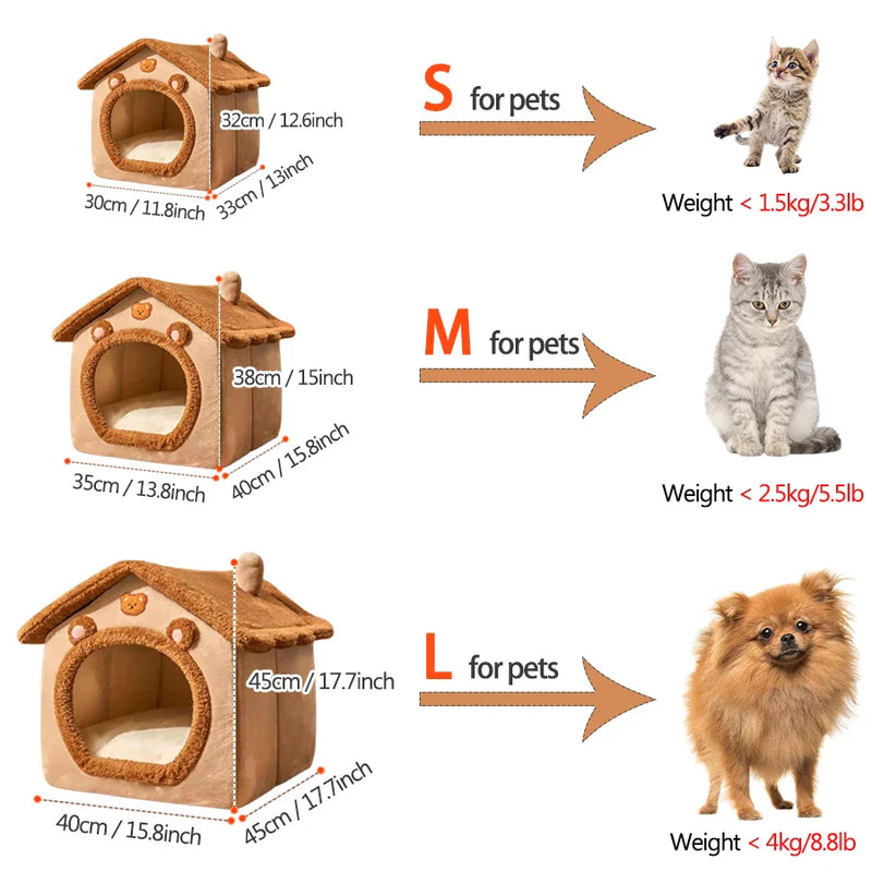 Casinha para gatos removível e lavável