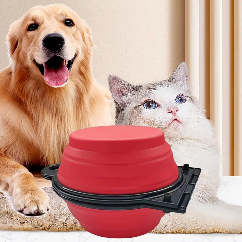 Tigela dobrável 2 em 1 para alimentação de cães e gatos.