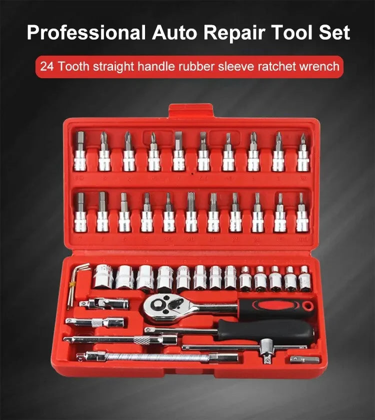 Kit de Ferramentas para Reparação de Carros com 46 Peças AutoFix