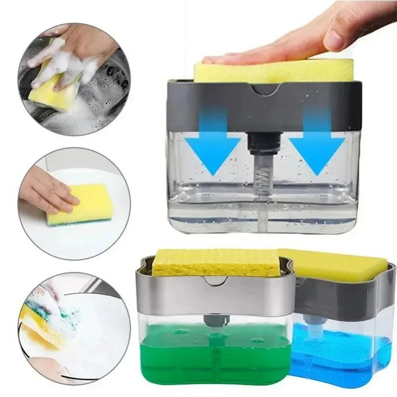 Dispenser de Sabão Líquido com Suporte Para Esponja DuoClean